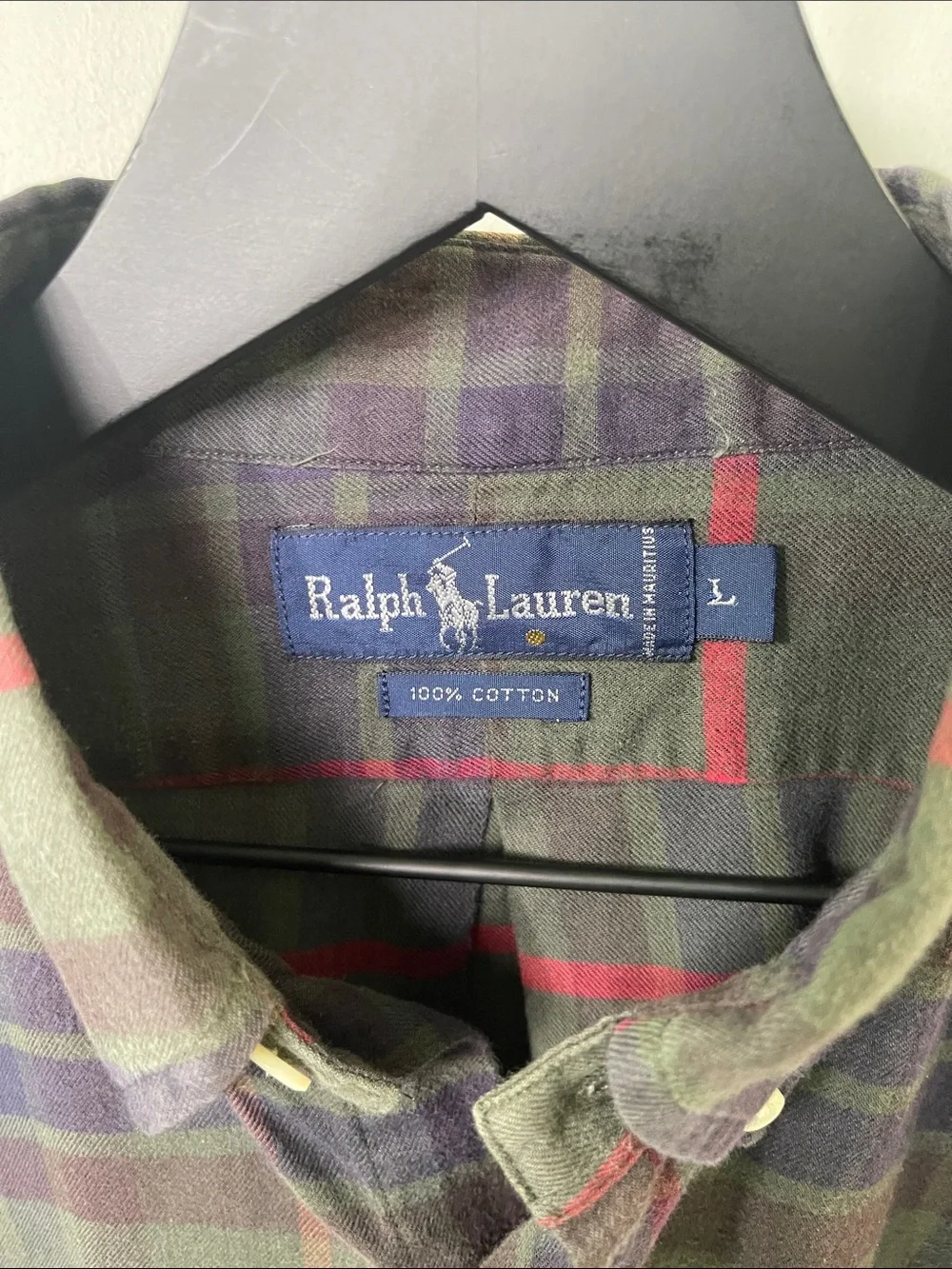 Polo by Ralph Lauren Green and Navy Plaid Button-Down Shirt